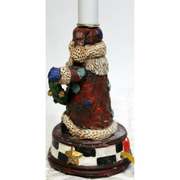 Faux Carved Wood Christmas Santa Table Accent Lamp Holiday Decor Night Light - Picture 4 of 9